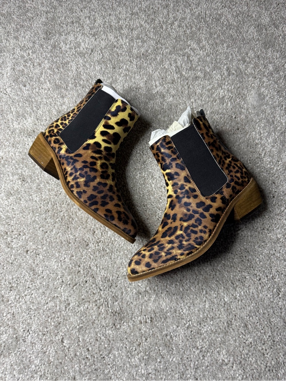 Chase Leopard Print Ankle Boots in Brown
